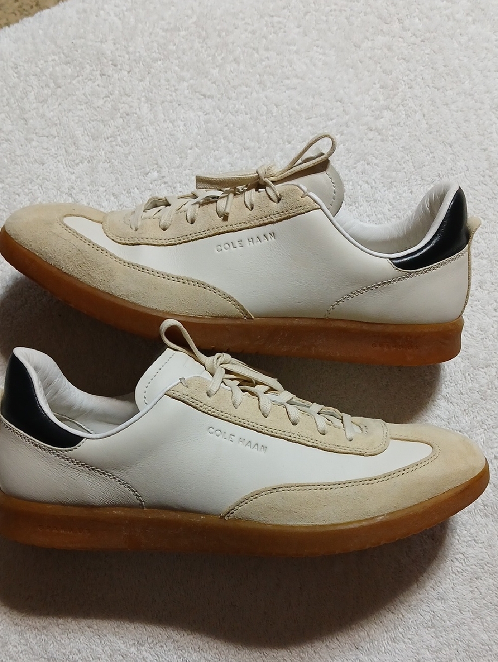Cole Haan Turf Cream Suede Leather Low-Top Sneakers Size 10.5 Mens